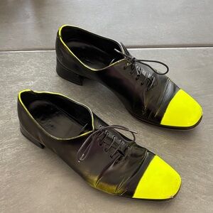 Dior Black and Neon Yellow / green Oxfords size 39